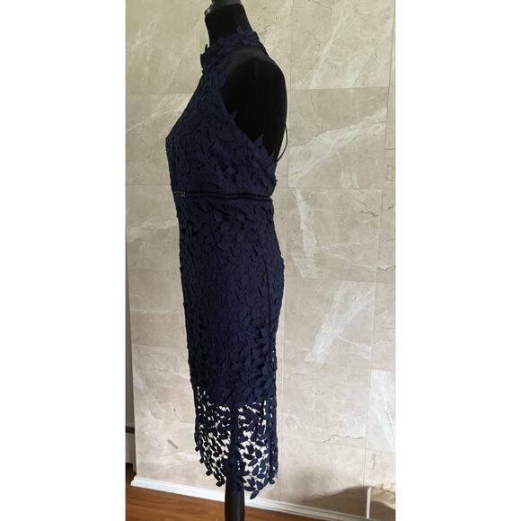 Bardot Gemma Halter Midi Dress - 6, Navy Lace, Cocktail, Christmas Party, NWT - Picture 9 of 12